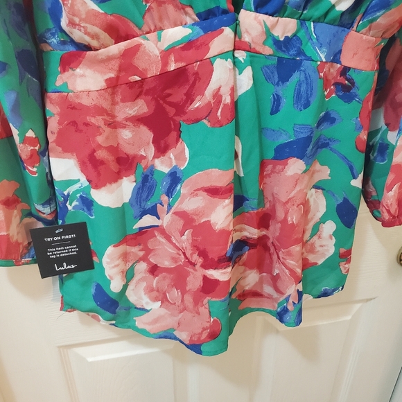 Lulus Sweetest Song Green Floral Print Backless Long Sleeve Romper - Picture 10 of 13